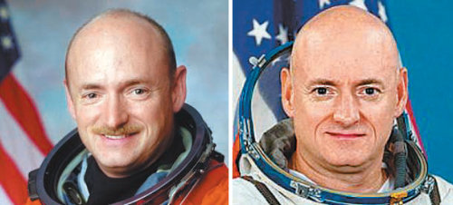 마크 켈리(왼쪽)와 스콧 켈리. 출처 NASA
