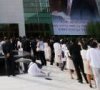 사진=2012년 9월 15일 경기 가평군 청심평화월드센터에서 진행된 문선명 총재의 장례식 모습/동아일보 DB