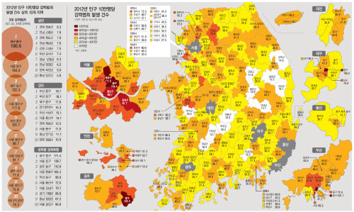 전국 3대 강력범죄 지도