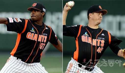 롯데 유먼-옥스프링(사진 오른쪽). 스포츠동아DB