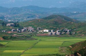 애기봉에서 바라본 북한 지역.