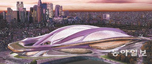 세계적인 건축가 자하 하디드가 설계한 2020 도쿄 여름올림픽 주경기장 조감도. 자하하디드건축사무소 제공