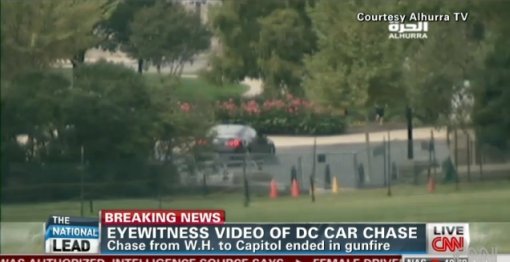 美의회 의사당 인근서 총격, 추격전. CNN 뉴스 화면 캡처