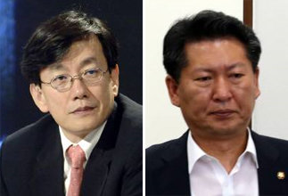 손석희 JTBC보도부문 사장(왼쪽)과 정청래 민주당 의원. 사진 제공 동아일보 DB