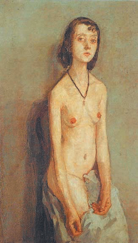 그웬 존, 어깨를 드러낸 소녀의 초상, 1909∼1910년.