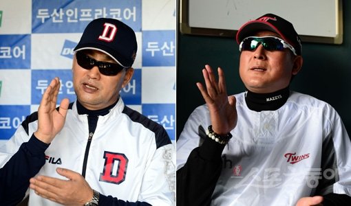 김진욱 감독-김기태 감독(왼쪽부터). 사진｜김민성 기자