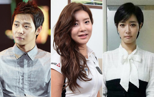 23일 연예계를 달군 박유천은 골프선수 안신애와 불거진 열애설에 대해 부인했다. MBC 김주하 앵커는 남편을 상대로 이혼 소송 중인 것으로 알려져 충격을 줬다.(왼쪽부터) 사진｜씨제스엔터테인먼트·스포츠동아DB·김주하 트위터