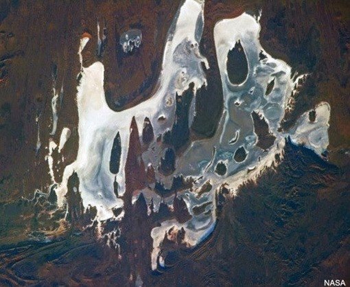 무서운 호수 위성사진. 나사(NASA) 제공