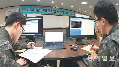 북한의 해킹 위협이 가시화되고 있어 국군의 방어 능력 또한 중요한 업무 요소가 되고 있다. 2013년 5월 경기
도 국군기무학교에서 국방해킹방어대회가 열렸다. 동아일보DB