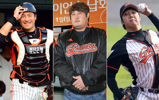 강민호-최준석-장원준(왼쪽부터). 사진｜스포츠동아DB·롯데 자이언츠