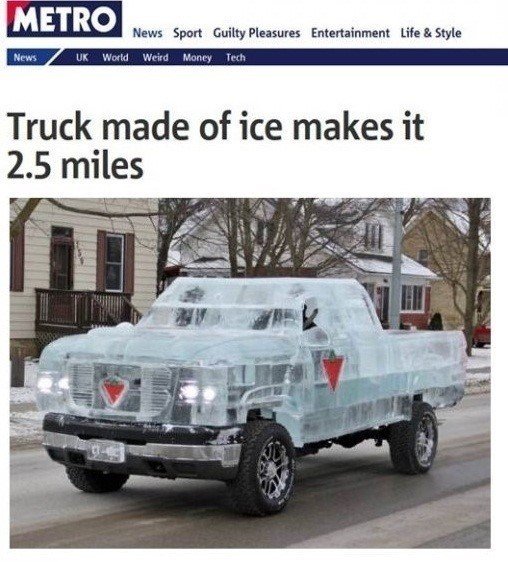 얼음으로 만든 자동차