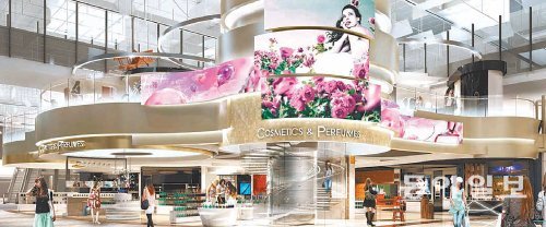신라면세점이 운영권을 따낸 싱가포르 창이공항 면세점 향수·화장품 매장의 모습. 신라면세점 제공