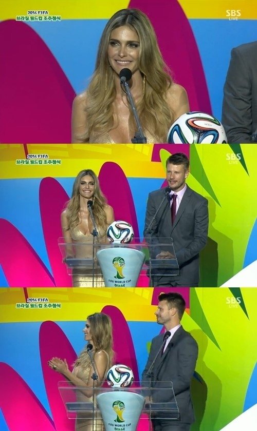 페르난다 리마, 월드컵 조추첨 의상. SBS 방송 캡처