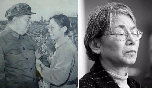 홍위병의 아이콘이던 쑹빈빈(왼쪽 사진 오른쪽)이 문화대혁명 시절 마오쩌둥 주석을 만나 그의 팔에 홍위병의 상징인 붉은 완장을 채워 주고 있다. 오른쪽 사진은 쑹빈빈의 현재 모습. 사진 출처 신징보