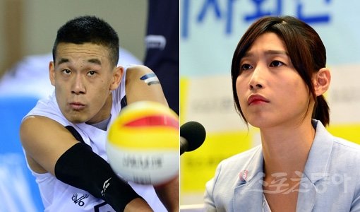 여오현(왼쪽)- 김연경. 스포츠동아DB