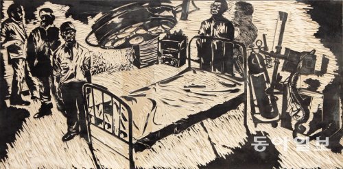 ‘그래픽 노블’전에 나온 쑨쉰의 목판화. 아라리오 갤러리 제공