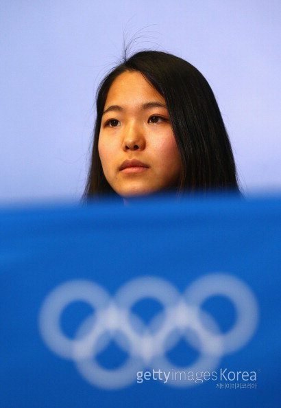 소치 동계올림픽 미녀 삼총사 중 한 명인 다카나시 사라가 기자회견을 하고 있다. 사진= GettyImages /멀티비츠