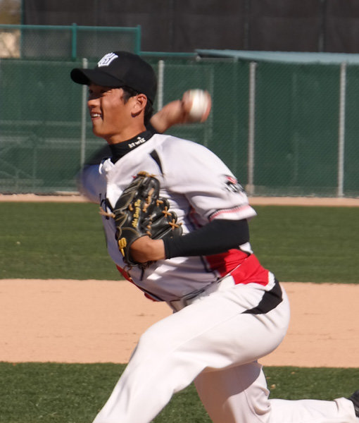 kt 위즈 투수 안상빈이 미국전지훈련에서 힘차게 볼을 던지고 있다. 사진제공｜kt 위즈