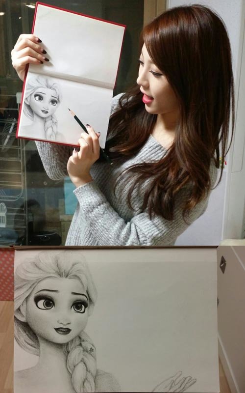 걸스데이 유라 겨울왕국 엘사 그림