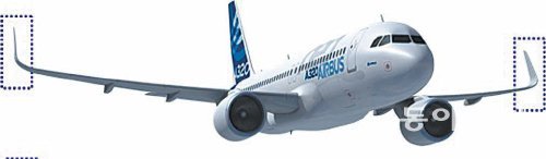 에어버스 ‘A320’ 모델의 양쪽 날개 끝에 ‘샤크렛’이 장착돼 있다. 샤크렛은 날개 끝에서 일어나는 공기의 소용돌이 현상을 줄여 연료소비효율을 높여 준다. 대한항공이 독자 개발했다. 대한항공 제공