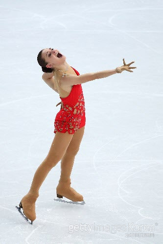 김연아에 이어 쇼트프로그램 2위를 차지한 아델리나 소트니코바. 사진제공=Gettyimages/멀티비츠