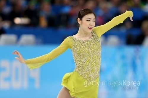 김연아 쇼트 1위 소치 홈페이지 장식. 게티이미지