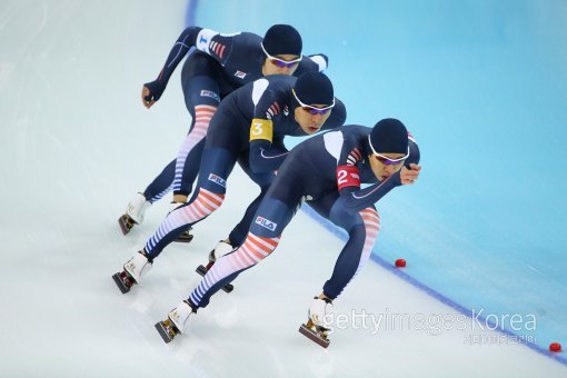 한국 스피드스케이팅 자 팀추월 대표팀. 사진=GettyImages/멀티비츠