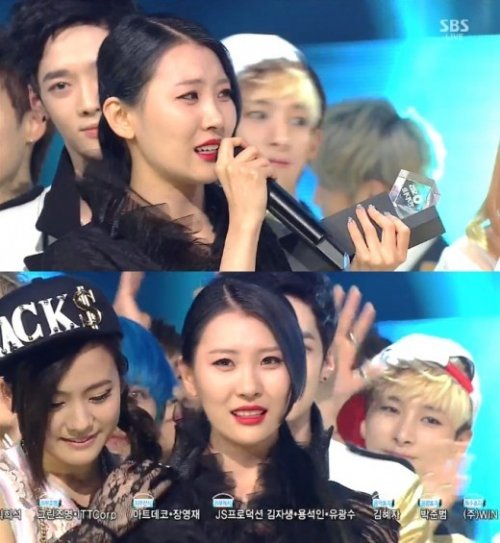 (사진=선미 눈물/SBS '인기가요' 캡처)