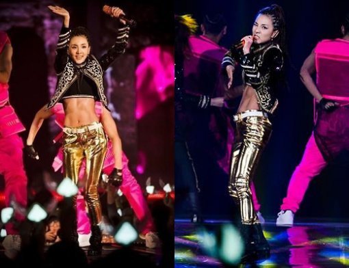 (사진=산다라박 복근/YG엔터테인먼트 제공)