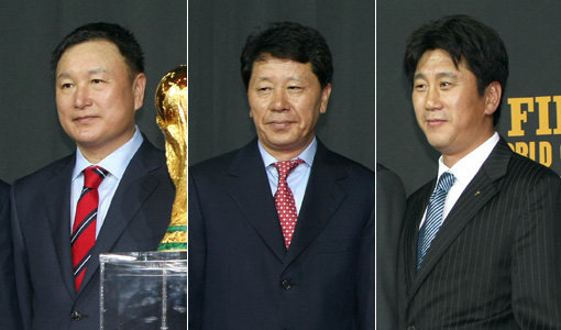 허정무 축구협회 부회장-정해성 축구협회 심판위원장-박태하 스포츠동아 해설위원(왼쪽부터 순서대로). 스포츠동아DB