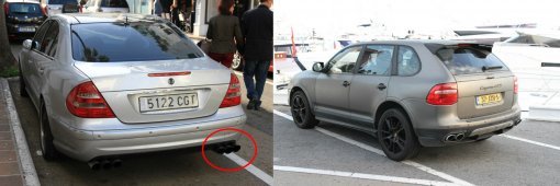 브라부스 구형 E클래스(왼쪽), 포르쉐 카이엔