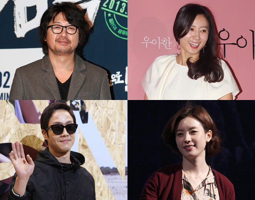 배우 김윤석-김희애-한효주-정우(왼쪽부터). 사진제공｜스포츠코리아