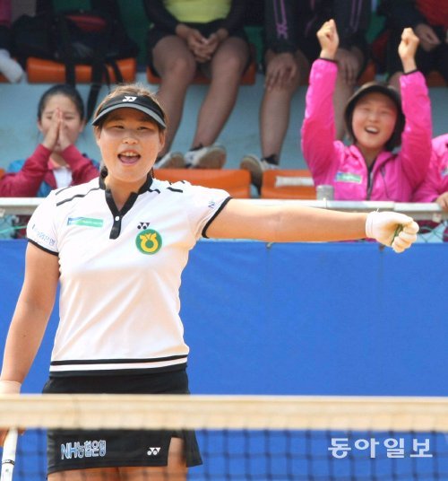 회장기 전국정구대회에서 사상 첫 4관왕에 오른 NH농협은행 김애경. 동아일보DB