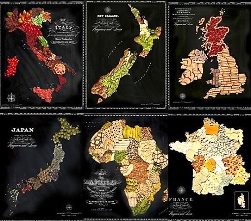 ‘음식으로 만든 세계 지도’
