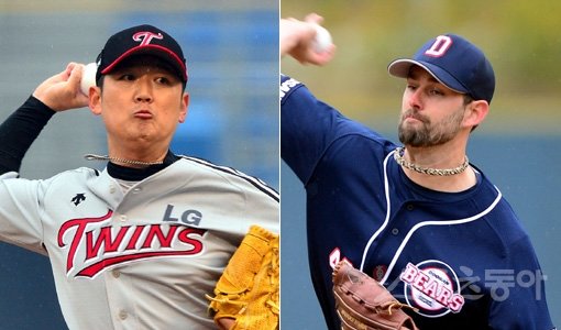 LG 김선우-두산 니퍼트(오른쪽). 스포츠동아DB