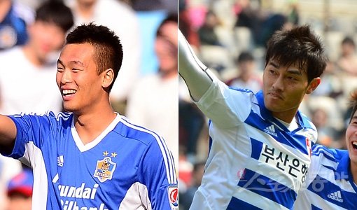 올 시즌 초반 K리그 클래식에서는 외국인 공격수들의 활약이 저조하다. 득점 부문에서는 국내파인 울산 김신욱(왼쪽)과 부산 양동현이 1·2위를 달리며 좋은 모습을 보이고 있다. 스포츠동아DB