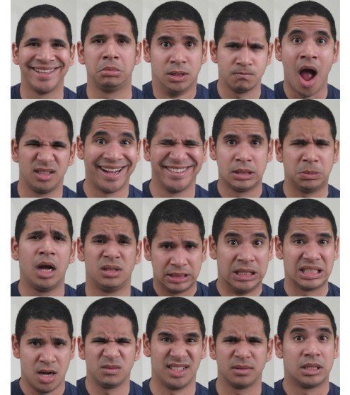 21가지 표정지도 (출처= 미국 오하이오대)