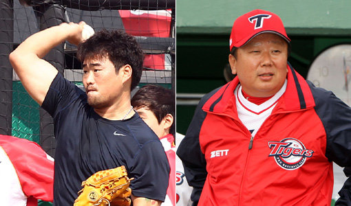 KIA 김진우-선동열 감독(오른쪽). 사진｜스포츠코리아·스포츠동아DB