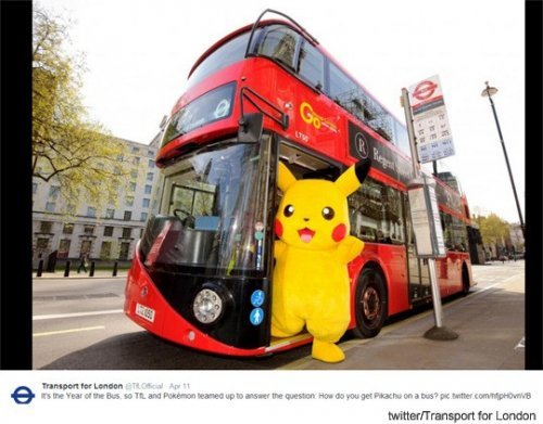 버스 타는 피카츄. 사진 = 런던 교통 공사 트위터