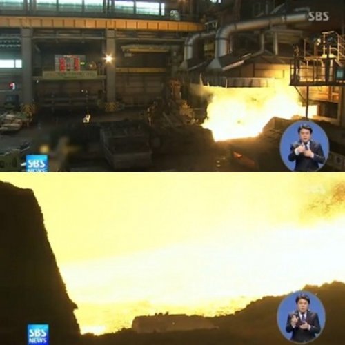 포스코 폭발 사고, SBS 뉴스 화면 촬영