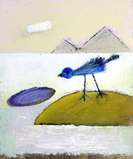 Bird 새 Ⅰ ＿ 45.5×37.9cm Oil on canvas, 2003, 박연 작