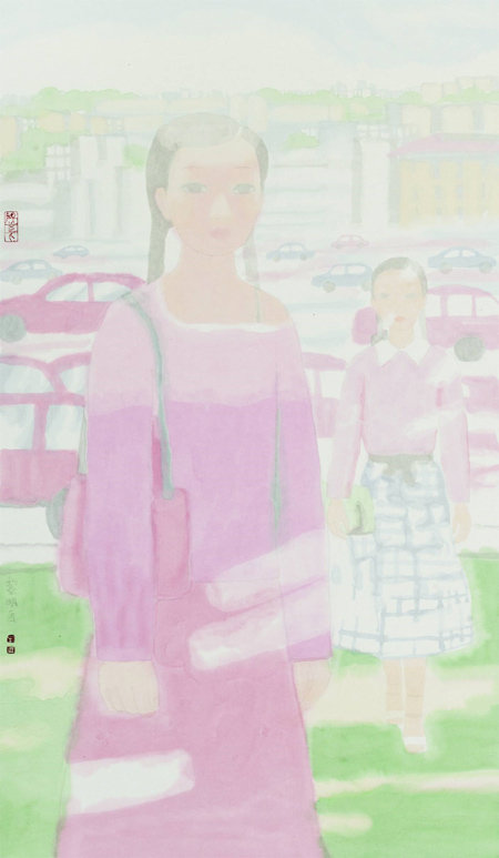톈리밍의 2014년 작품 ‘도시의 여자아이(Urban Girl)’. 79.4×46.2cm. 학고재갤러리 제공