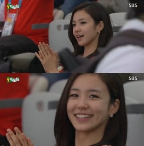 장예원, SBS 중계 화면 촬영