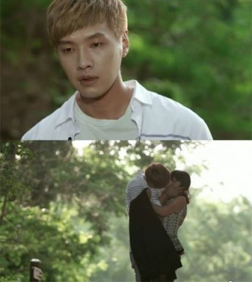 지현우 키스 사진= KBS2 월화드라마 ‘트로트의 연인’ 화면 촬영