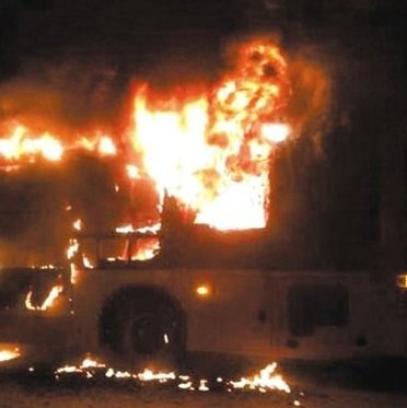 화재가 발생한 301번 버스.