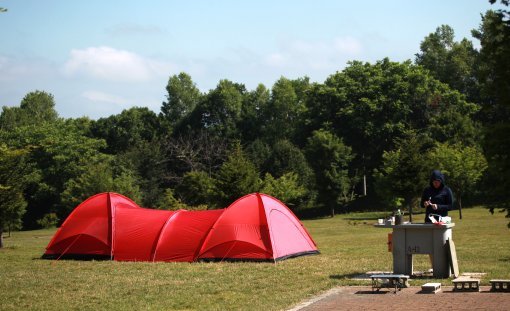 올여름 국산브랜드 캠핑ABC가 홋카이도 캠핑여행객에게 무료로 빌려줄 텐트. 에나프투어 제공.