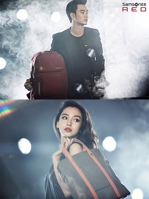 김수현-안젤라베이비 화보. 사진=쌤소나이트 레드 제공