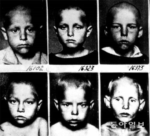 부모들이 굴라크로 끌려가 졸지에 고아가 된 아이들.