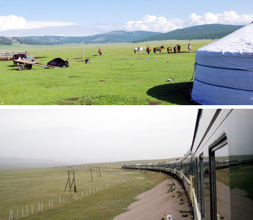 몽골 훕스굴(위쪽)과 시베리아횡단열차