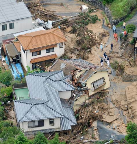 사진=日 히로시마 산사태 현장…히로시마=AP 뉴시스
